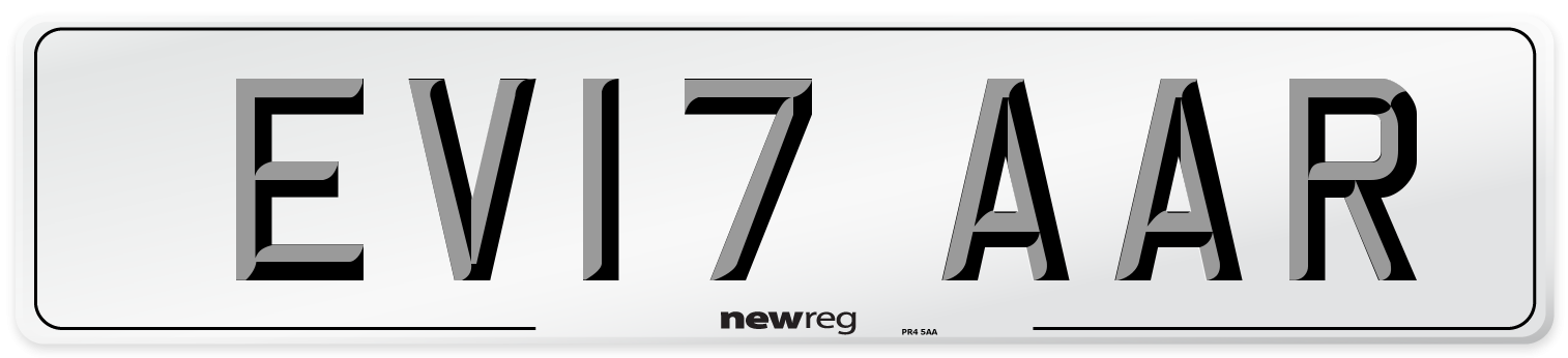 EV17 AAR Number Plate from New Reg